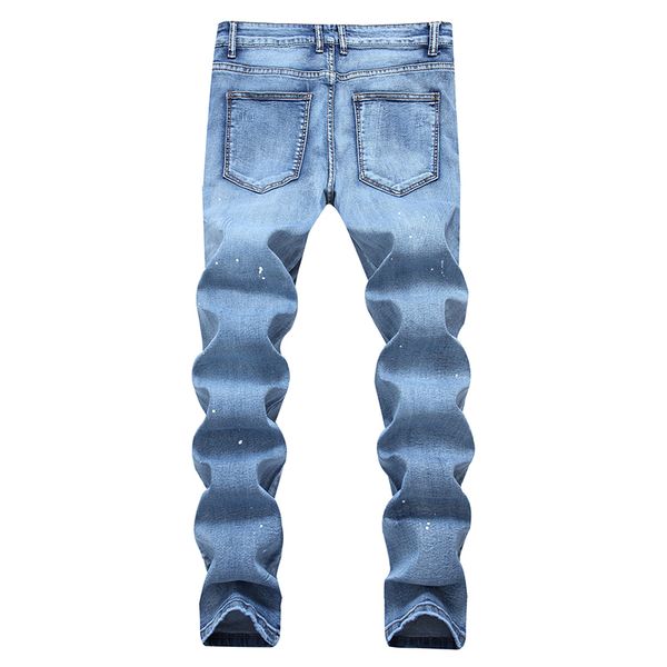 men's jeans hmily mens clothing casual stretch slim broken pockets ripped biker pants male trousers homme plus size youth pants i39a, Blue
men's jeans hmily mens clothing casual stretch slim broken pockets ripped biker pants male trousers homme plus size youth pants i39a, Blue