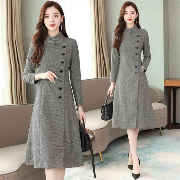 winter cashmere long coat vintage autumn plus size houndstooth warm woolen elegant women bodycon party plaid outwears 210528, Black
winter cashmere long coat vintage autumn plus size houndstooth warm woolen elegant women bodycon party plaid outwears 210528, Black