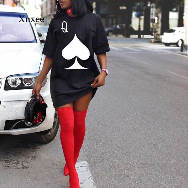 women's swimwear summer women shirt dress plus size short sleeve bodycon crewneck poker pattern clothing pullovers t-shirt dresses outf, White;black
women's swimwear summer women shirt dress plus size short sleeve bodycon crewneck poker pattern clothing pullovers t-shirt dresses outf, White;black