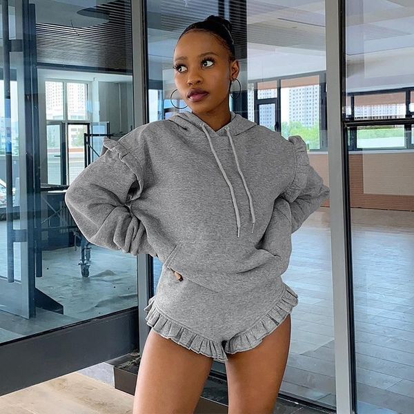 women's tracksuits shorts two piece set for women sweat suit casual hoodie sweatshirt ruffle sets thick tracksuit matching outfits, Gray
women's tracksuits shorts two piece set for women sweat suit casual hoodie sweatshirt ruffle sets thick tracksuit matching outfits, Gray
