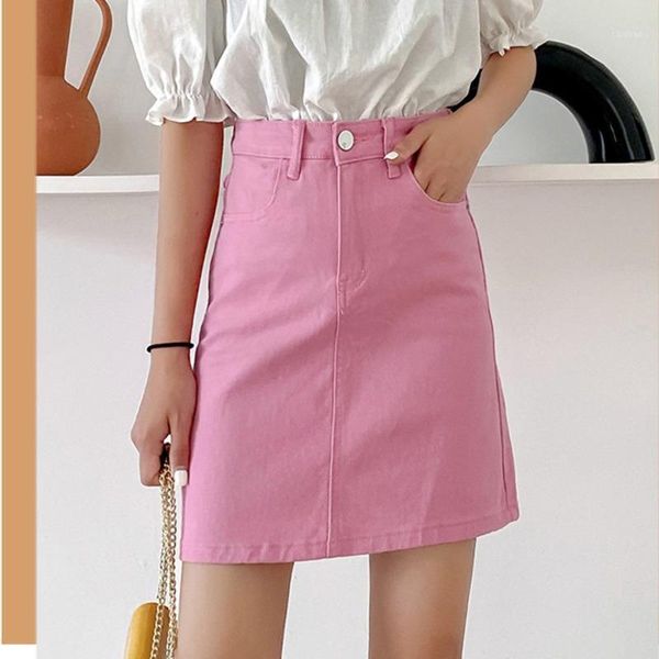 high waist a line mini denim skirt women 2021 arrival candy color jeans skirts casual pockets jean for ladies, Black
high waist a line mini denim skirt women 2021 arrival candy color jeans skirts casual pockets jean for ladies, Black