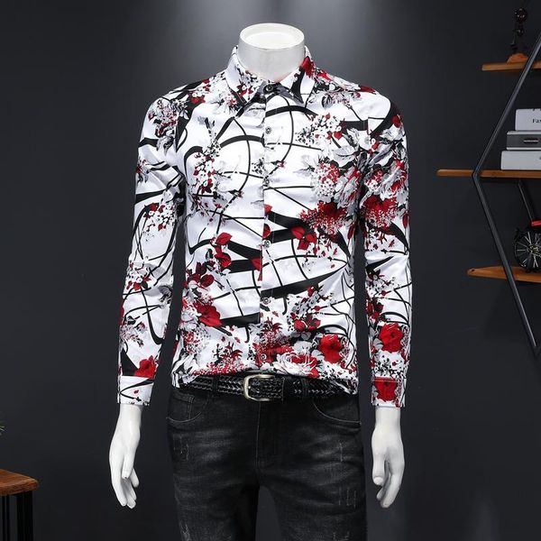 men's casual shirts chinese style floral classic flowers pattern full sleeve male autumn spring clothing 16026, White;black
men's casual shirts chinese style floral classic flowers pattern full sleeve male autumn spring clothing 16026, White;black