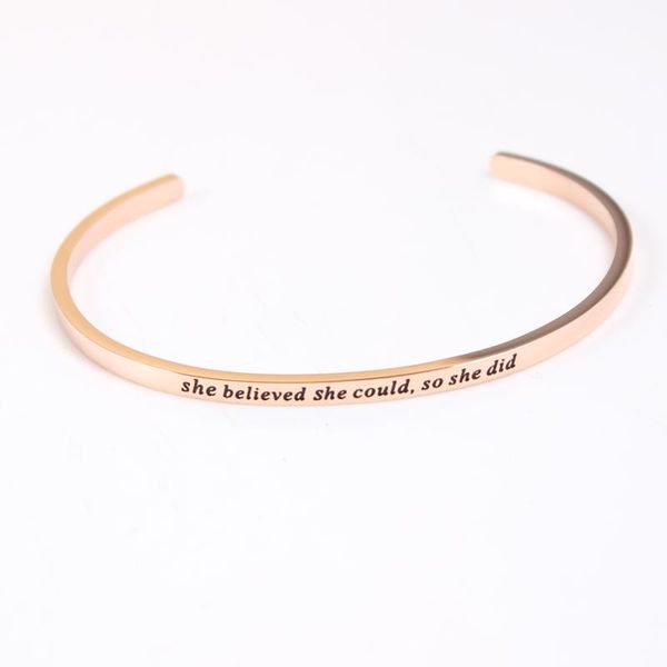bangle est mantra bracelet custom name 3.2mm ''she believed she could so did '' stainlless steel charm, Black
bangle est mantra bracelet custom name 3.2mm ''she believed she could so did '' stainlless steel charm, Black