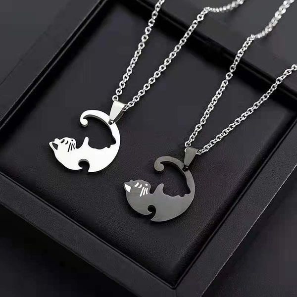 necklace for women couple pendant chain men stainless steel embrace cat long necklaces black male accessories hop, Silver
necklace for women couple pendant chain men stainless steel embrace cat long necklaces black male accessories hop, Silver