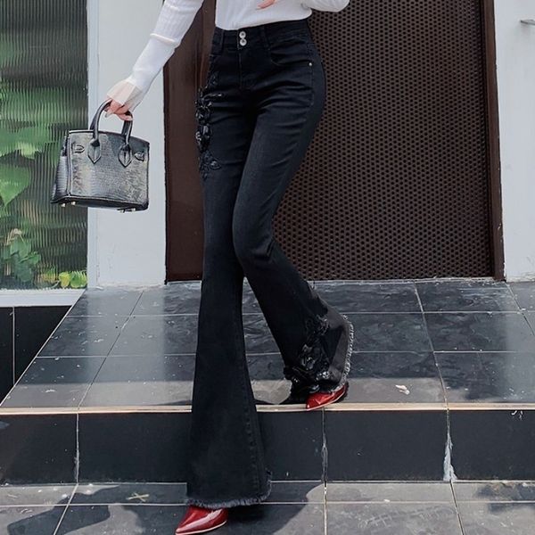 women's jeans black embroidered flare fashion female jeans autumn fine vintage bell-bottomed high-wait pants borla denim gbn9, Blue
women's jeans black embroidered flare fashion female jeans autumn fine vintage bell-bottomed high-wait pants borla denim gbn9, Blue