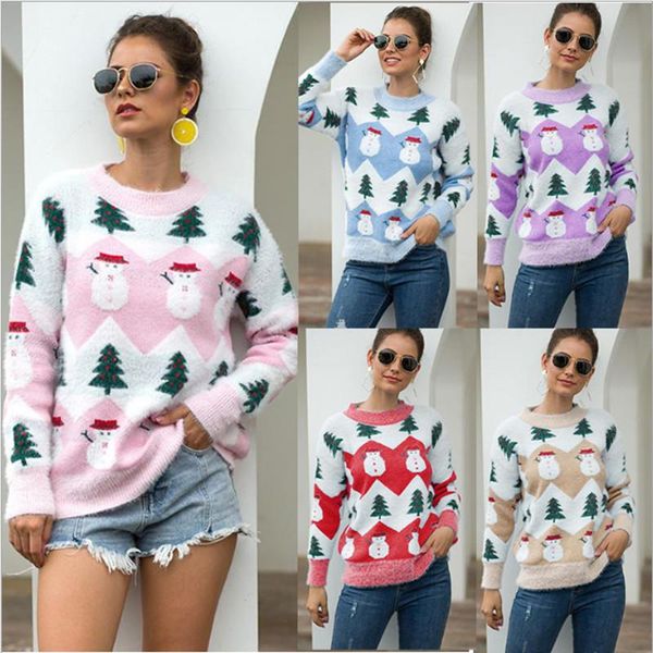 women's sweaters winter year warm christmas sweater women fashion snowman tree stitching pullover family pink party, White;black
women's sweaters winter year warm christmas sweater women fashion snowman tree stitching pullover family pink party, White;black
