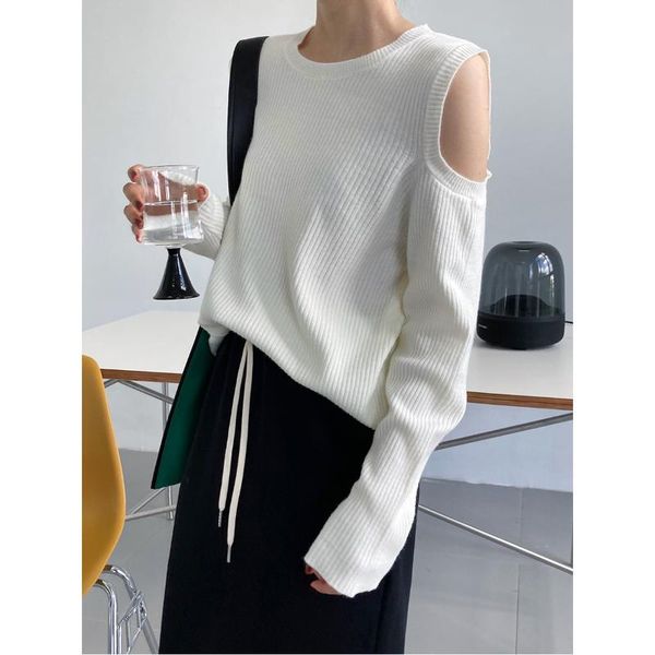 women's hoodies & sweatshirts long sleeve hollowed out off shoulder sweater light mature design sense fashion thin pullover women ss030, Black
women's hoodies & sweatshirts long sleeve hollowed out off shoulder sweater light mature design sense fashion thin pullover women ss030, Black