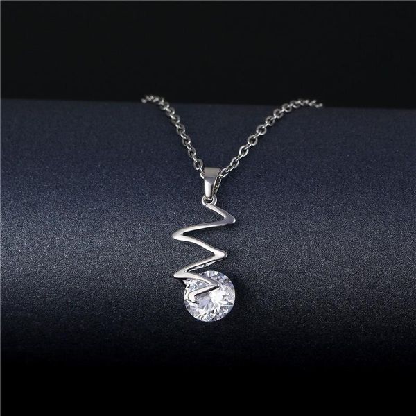chic women summer sea wave pendant necklace elegant stainless steel chain cubic zirconia femme beach jewelry necklaces, Silver
chic women summer sea wave pendant necklace elegant stainless steel chain cubic zirconia femme beach jewelry necklaces, Silver