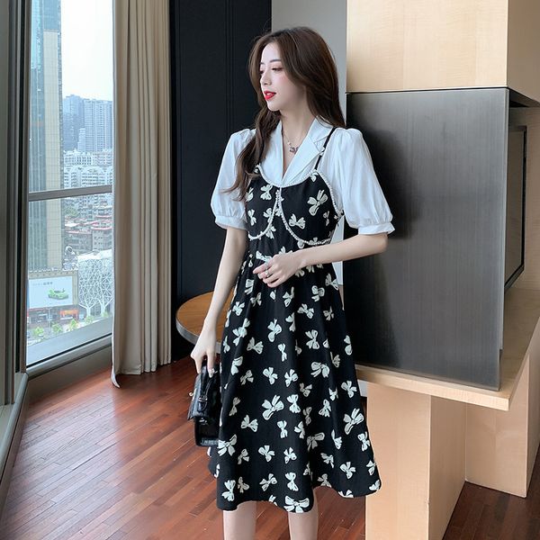 casual drs drs xia xianqi suspender dr's high waist thin cover meat print medium length skirt v-neck blouse, Black;gray
casual drs drs xia xianqi suspender dr's high waist thin cover meat print medium length skirt v-neck blouse, Black;gray