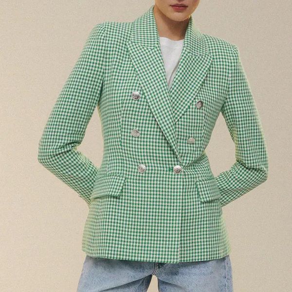 women's suits & blazers malina slim hounstooth green women fashion notched spring jackets office lady double breasted female ladies, White;black
women's suits & blazers malina slim hounstooth green women fashion notched spring jackets office lady double breasted female ladies, White;black