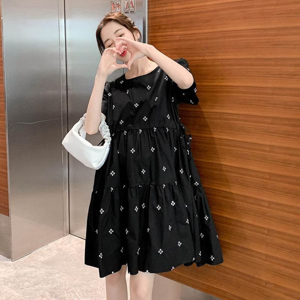 maternity dresses pregnant women dress floral embroidered cotton fashion loose summer pleated drawstring pregnancy, White
maternity dresses pregnant women dress floral embroidered cotton fashion loose summer pleated drawstring pregnancy, White