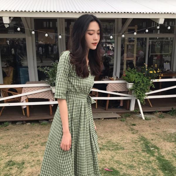 party dresses elegant robe women's korean fashion summer light dress tunics prom vintage plaid casual midi bodycon plus size, White;black
party dresses elegant robe women's korean fashion summer light dress tunics prom vintage plaid casual midi bodycon plus size, White;black