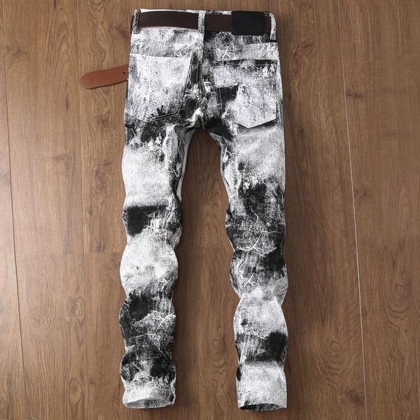 men's jeans cowboys man jeans fashion brand white printing in straight line total skinny length fit pants of men's motor men male, Blue
men's jeans cowboys man jeans fashion brand white printing in straight line total skinny length fit pants of men's motor men male, Blue