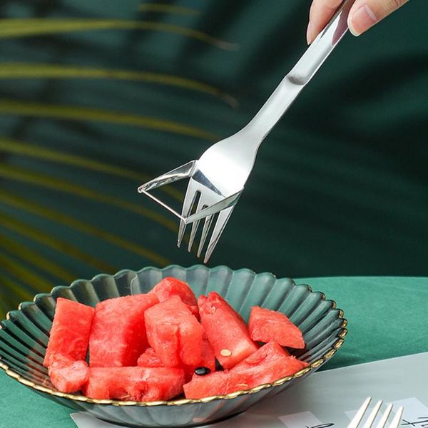 forks watermelon slicer cut melon tool stainless steel fruit cutting fork spoon cutter kitchen 
forks watermelon slicer cut melon tool stainless steel fruit cutting fork spoon cutter kitchen
