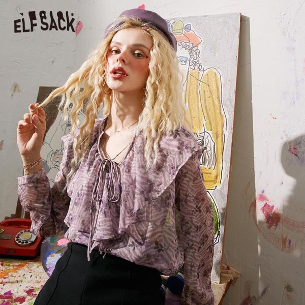 women's blouses & shirts elfsack lavender floral print lace up casual chiffon blouse women 2021 summer elf vintage see-through korean g, White
women's blouses & shirts elfsack lavender floral print lace up casual chiffon blouse women 2021 summer elf vintage see-through korean g, White