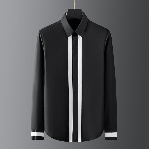 business shirt deluxe and fashionable hand sleeve ribbon parallel bar splicing men's fashion brand long casual, White;black
business shirt deluxe and fashionable hand sleeve ribbon parallel bar splicing men's fashion brand long casual, White;black