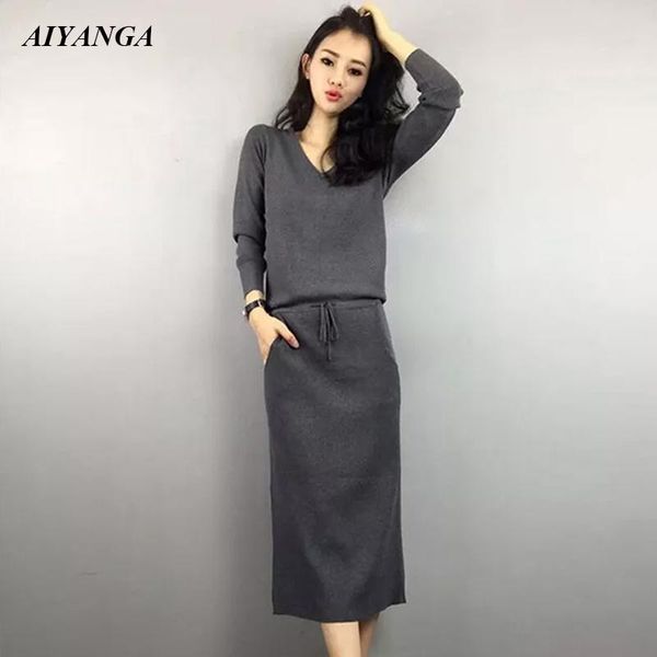 casual dresses medium long knitted dress women 2021 autumn winter knitting for sleeve sweaters female, Black;gray
casual dresses medium long knitted dress women 2021 autumn winter knitting for sleeve sweaters female, Black;gray
