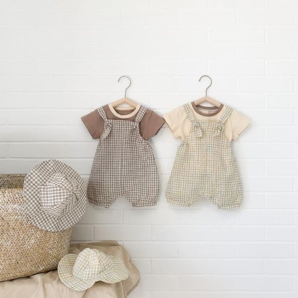 clothing sets summer born baby clothes set t-shirt + romper +hat 3pcs boys plaid toddler for girls, White
clothing sets summer born baby clothes set t-shirt + romper +hat 3pcs boys plaid toddler for girls, White