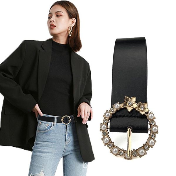 belts pu leather belt for women pearl flower pin buckle waist designer brand female jeans trouser dress decoration waistband, Black;brown
belts pu leather belt for women pearl flower pin buckle waist designer brand female jeans trouser dress decoration waistband, Black;brown