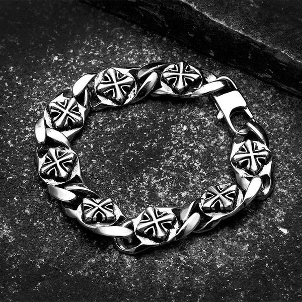 charm bracelets retro celtic cross pattern bracelet men's fashion metal chain woman accessories party jewelry cuban, Golden;silver
charm bracelets retro celtic cross pattern bracelet men's fashion metal chain woman accessories party jewelry cuban, Golden;silver