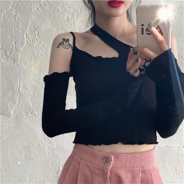 women's t-shirt women t shirts off-the-shoulder sling long-sleeved vintage fashion slim thin short autumn and winter 2021 arrival, White
women's t-shirt women t shirts off-the-shoulder sling long-sleeved vintage fashion slim thin short autumn and winter 2021 arrival, White