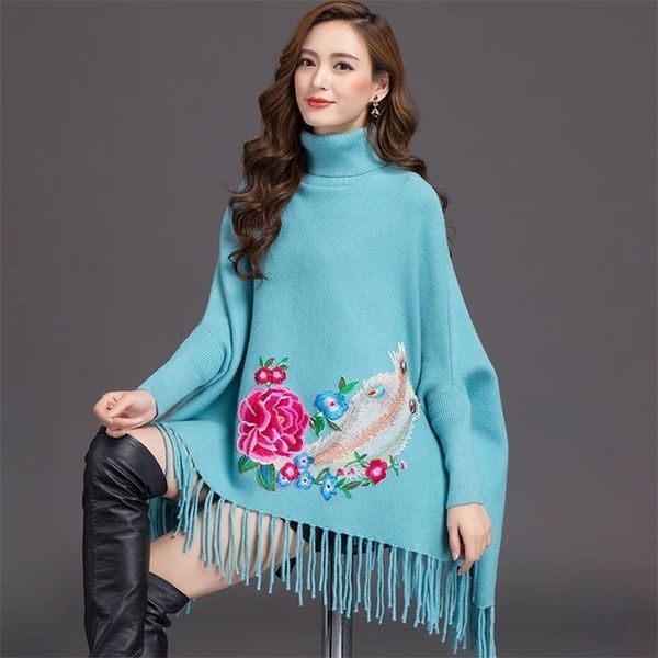 fashion tassel hem cloak sweater shawl coat autumn and winter embroidered high collar pullover female bat sleeve 210427, White;black
fashion tassel hem cloak sweater shawl coat autumn and winter embroidered high collar pullover female bat sleeve 210427, White;black