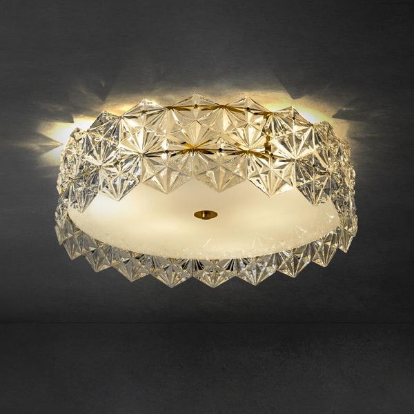 ceiling lights luxury copper simple modern crystal bedroom lamp led creative warm