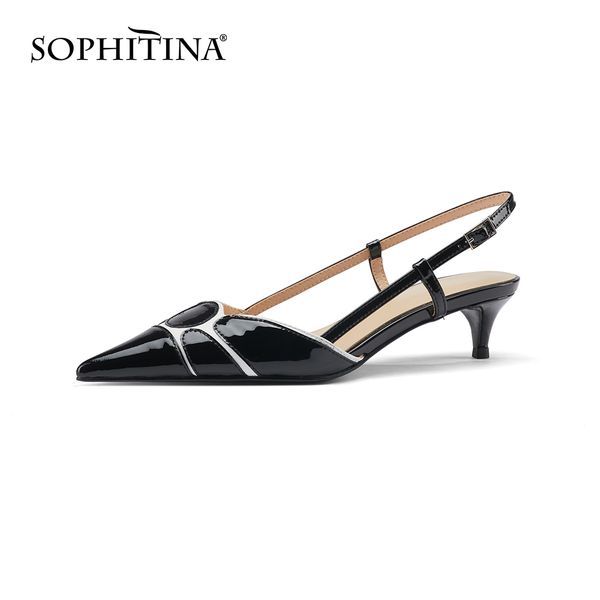 sophitina women shoes pumps thin heels genuine leather concise pointed toe spring autumn style back strap dress shoes fo78 210513, Black
sophitina women shoes pumps thin heels genuine leather concise pointed toe spring autumn style back strap dress shoes fo78 210513, Black