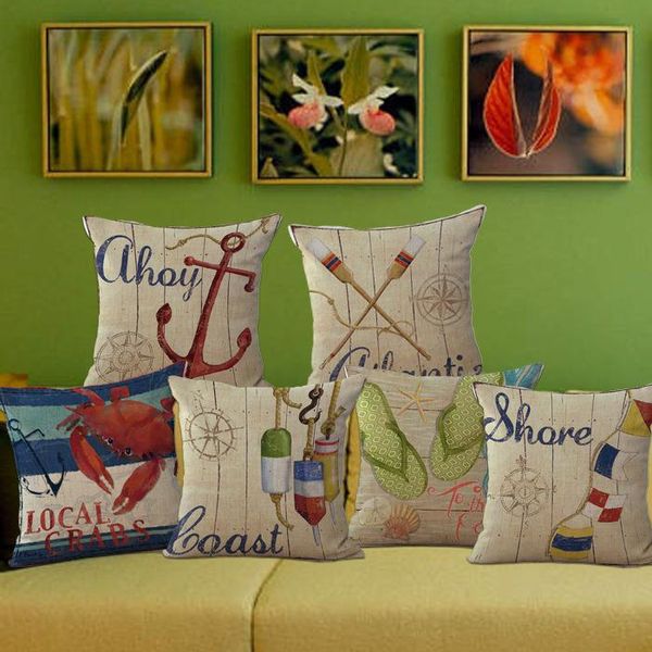 cushion/decorative pillow linen mediterranean furnishing sailor sea anchor case paddle lobster crab cushion nautical
cushion/decorative pillow linen mediterranean furnishing sailor sea anchor case paddle lobster crab cushion nautical