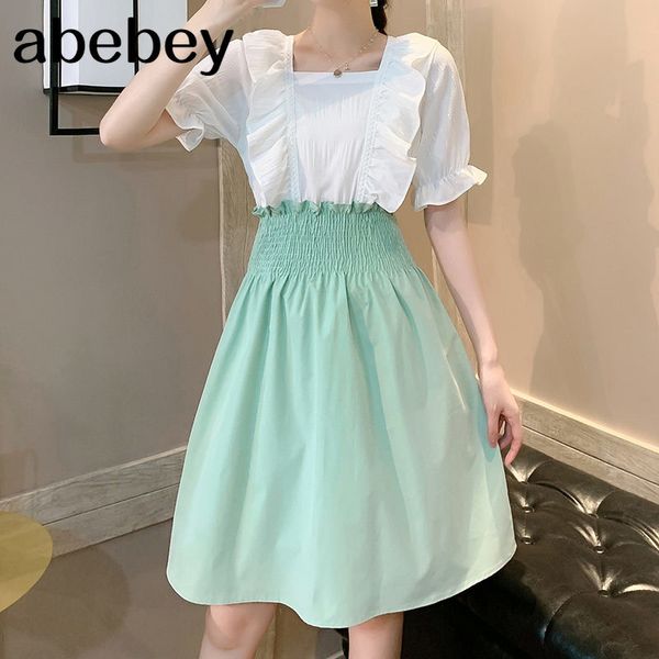 summer sweet all-match square collar puff sleeve dress hit color stitching waist slim ruffles 210512, Black;gray
summer sweet all-match square collar puff sleeve dress hit color stitching waist slim ruffles 210512, Black;gray