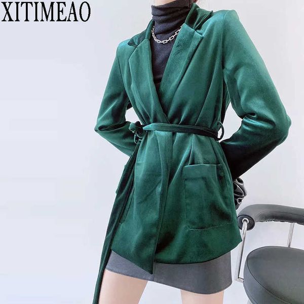 xitimeao women casual blazer jacket office lady pockets slim velvet suit coat ladies business blazers with belt 210604, White;black
xitimeao women casual blazer jacket office lady pockets slim velvet suit coat ladies business blazers with belt 210604, White;black