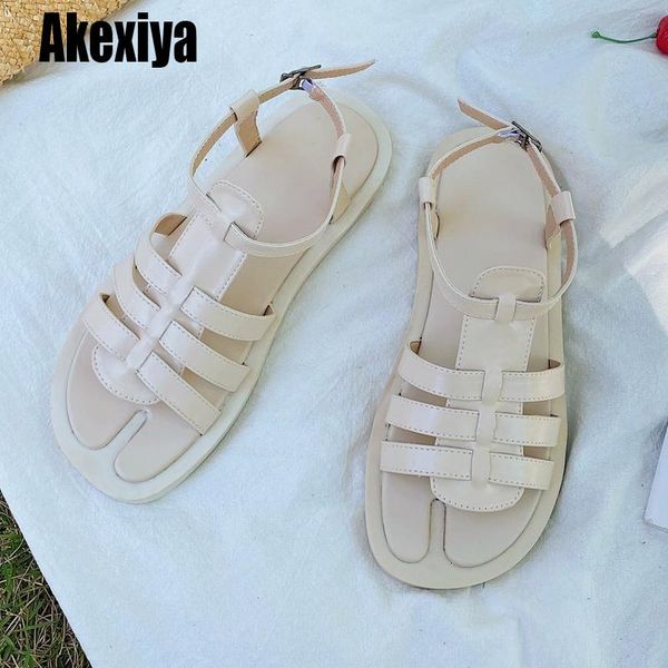 thick sole roman sandals for women round toe hollow woven leather shoes black white casual beach flat bc531
thick sole roman sandals for women round toe hollow woven leather shoes black white casual beach flat bc531