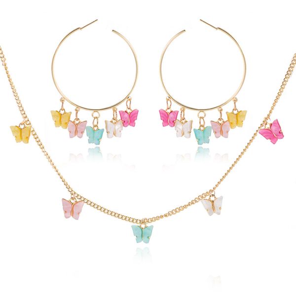 multicolor acrylic drop earrings necklace for women trendy cute butterfly statement long chain jewelry set, Silver
multicolor acrylic drop earrings necklace for women trendy cute butterfly statement long chain jewelry set, Silver