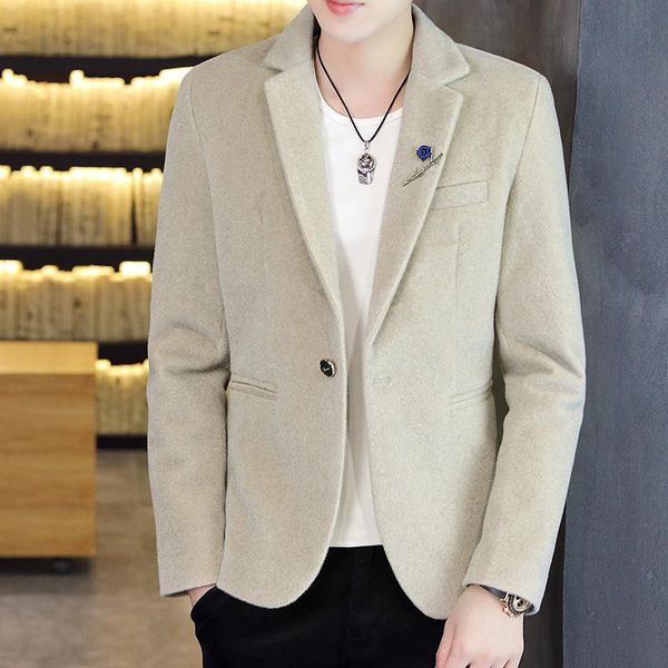 autumn men's woolen thick suit slim youth fashion plus velvet casual blazer suits & blazers, White;black
autumn men's woolen thick suit slim youth fashion plus velvet casual blazer suits & blazers, White;black