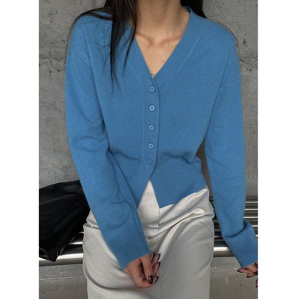 women's wool & blends autumn 100% sweater high goods leisure simple v-neck cardigan women 29557, Black
women's wool & blends autumn 100% sweater high goods leisure simple v-neck cardigan women 29557, Black