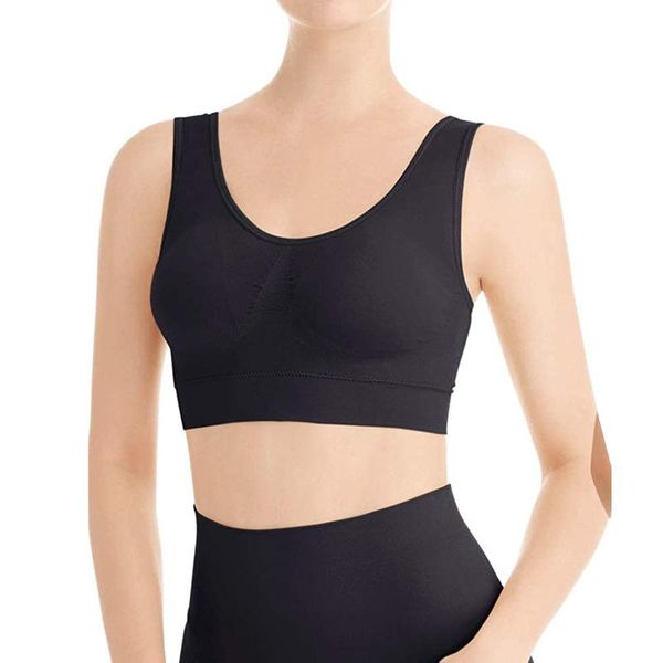 3-pack seamless bra solid corset wireremovable pads for women bodycon lingerie ladies clothes camisoles & tanks, Black;white