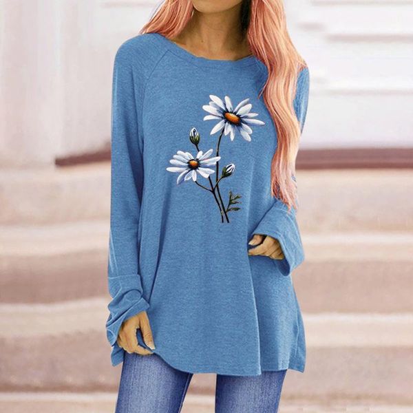 women's blouses & shirts floral print long sleeve women 2021 summer female tee streetwear o neck casual plus size clothing, White
women's blouses & shirts floral print long sleeve women 2021 summer female tee streetwear o neck casual plus size clothing, White
