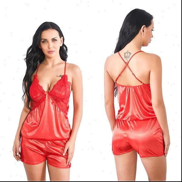 fashion lace pattern imitation ice womens sleepwears silk suspender skirt shorts suit factory direct sales in europe and america, Black;red
fashion lace pattern imitation ice womens sleepwears silk suspender skirt shorts suit factory direct sales in europe and america, Black;red