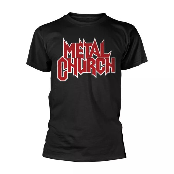 metal church authorized logo men t-shirt, White;black