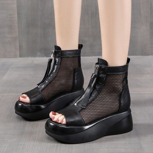 sandals zipper fish mouth black women summer mesh hollow out high-thick-soled fashion woman
sandals zipper fish mouth black women summer mesh hollow out high-thick-soled fashion woman