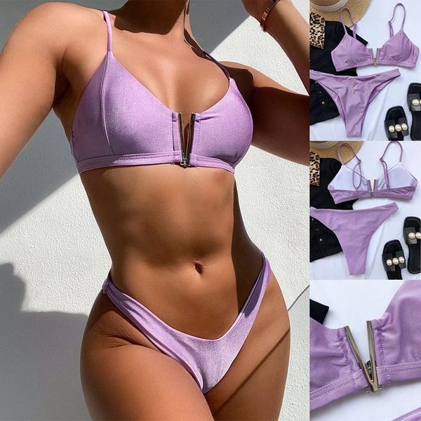 women's swimwear kf-solid bikini swimsuit women v-neck summer 2-pieces set female beach swimming bathing suit, White;black
women's swimwear kf-solid bikini swimsuit women v-neck summer 2-pieces set female beach swimming bathing suit, White;black