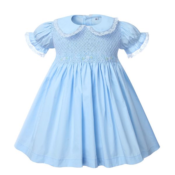 girls' dresses girls hand made smocked blue cotton children smocking clothes baby embroidery peter pan collar frock, Red;yellow
girls' dresses girls hand made smocked blue cotton children smocking clothes baby embroidery peter pan collar frock, Red;yellow