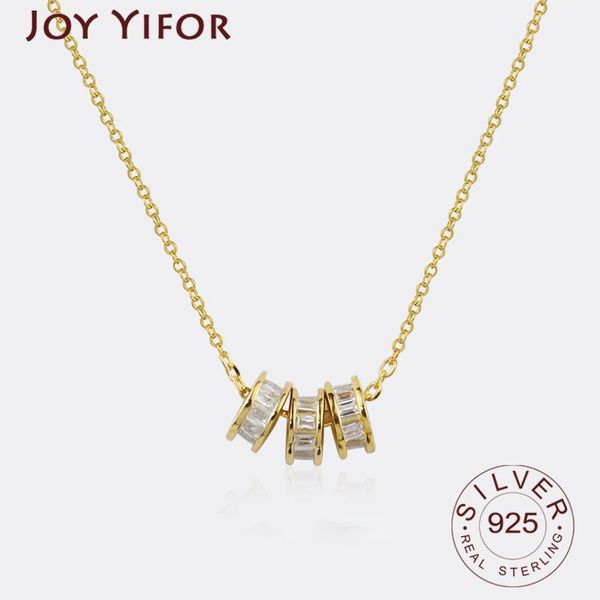 chains 925 sterling silver necklace ladies elegant circle round zircon fashion jewelry