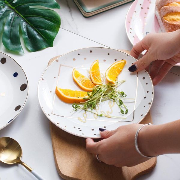 dishes & plates korean version of gold ceramic plate wave stripe simple creative tableware fruit el daily western
dishes & plates korean version of gold ceramic plate wave stripe simple creative tableware fruit el daily western