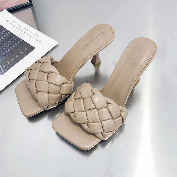 slippers summer women 6cm high heels slides leather weave mules platform lady luxury designer pumps women's shoes, Black
slippers summer women 6cm high heels slides leather weave mules platform lady luxury designer pumps women's shoes, Black