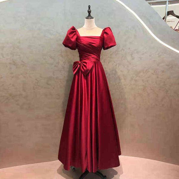 luxury party evening dress satin toast bridal wine red 2021 french bubble sleeve back door evening skirt women's autumn, Black
luxury party evening dress satin toast bridal wine red 2021 french bubble sleeve back door evening skirt women's autumn, Black