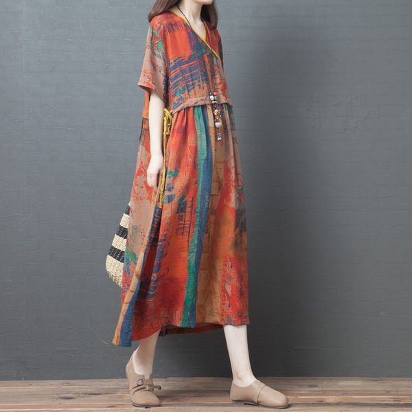 women summer dress 2021 plus size robe vintage femme cotton linen patchwork chinese style dress vintage clothes women 11343, Red
women summer dress 2021 plus size robe vintage femme cotton linen patchwork chinese style dress vintage clothes women 11343, Red