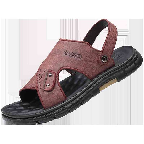slippers men's high-end sandals new summer leather soft-soled beach shoes non-slip dual-use zr49, Black
slippers men's high-end sandals new summer leather soft-soled beach shoes non-slip dual-use zr49, Black