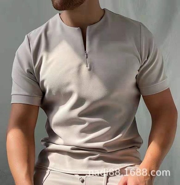 men's t-shirts the spring and summer 2021 in europe contracted solid color zipper men with short sleeves jacket, White;black
men's t-shirts the spring and summer 2021 in europe contracted solid color zipper men with short sleeves jacket, White;black