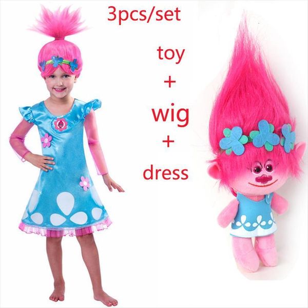christmas carnival costume trolls girl dresses wig toy for kids poppy lace dress baby girls moana clothes children vaiana party, Red;yellow
christmas carnival costume trolls girl dresses wig toy for kids poppy lace dress baby girls moana clothes children vaiana party, Red;yellow